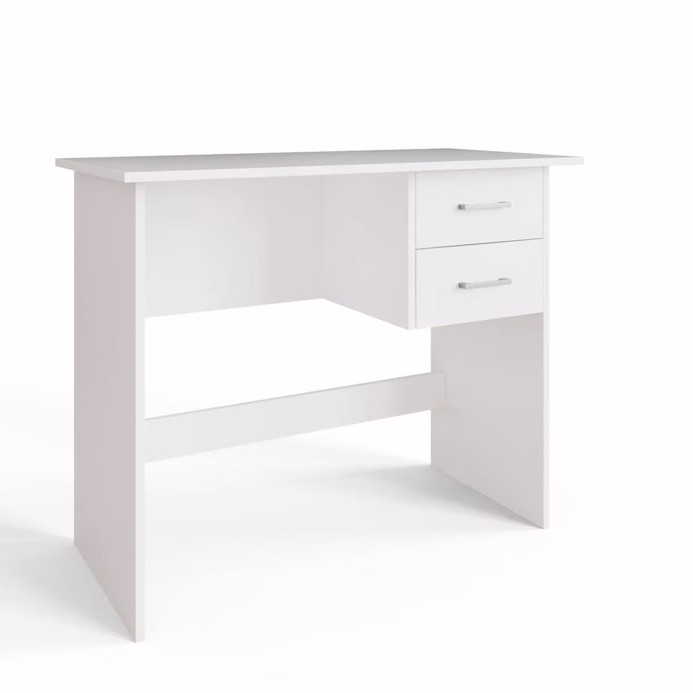 GFW Bailey 2 Drawer Writing Desk in White – 2