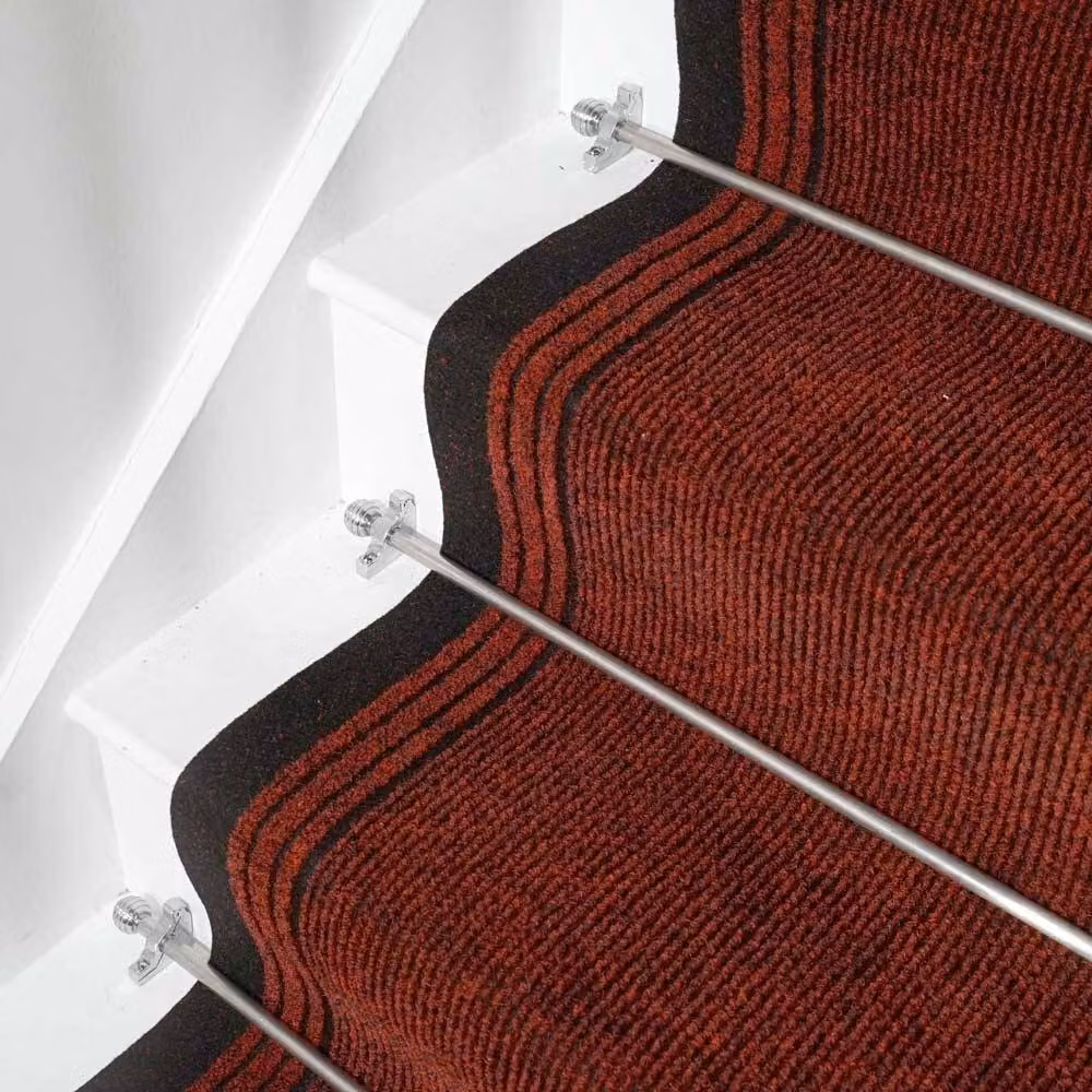 runrug Inca Stair Runner Carpet, Non-Slip, Red, W: 80 cm, L: 630 cm – 5