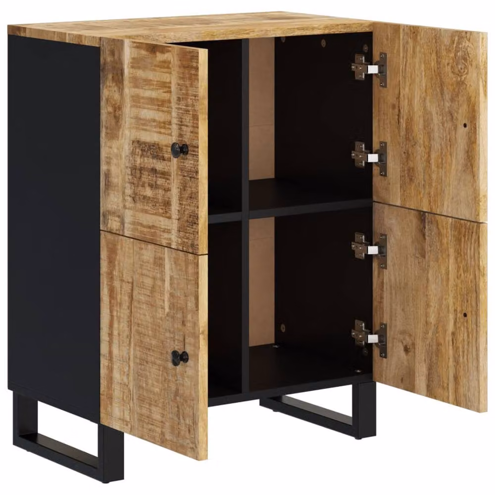 Berkfield Home 4-Door Solid Mango Wood Sideboard in Brown, W/D/H: 60 x 33 x 75 cm – 3
