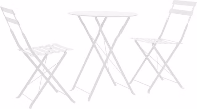 Berkfield Home 3 Piece Modern Round Bistro Set in White Powder Coated Steel