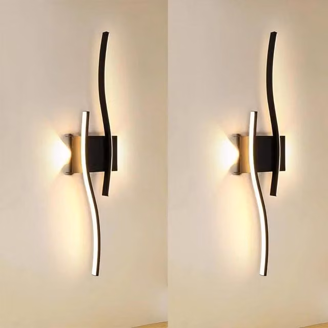 Kelvenix Set of 2 Modern LED Up and Down Wall Lamps in Black – 1