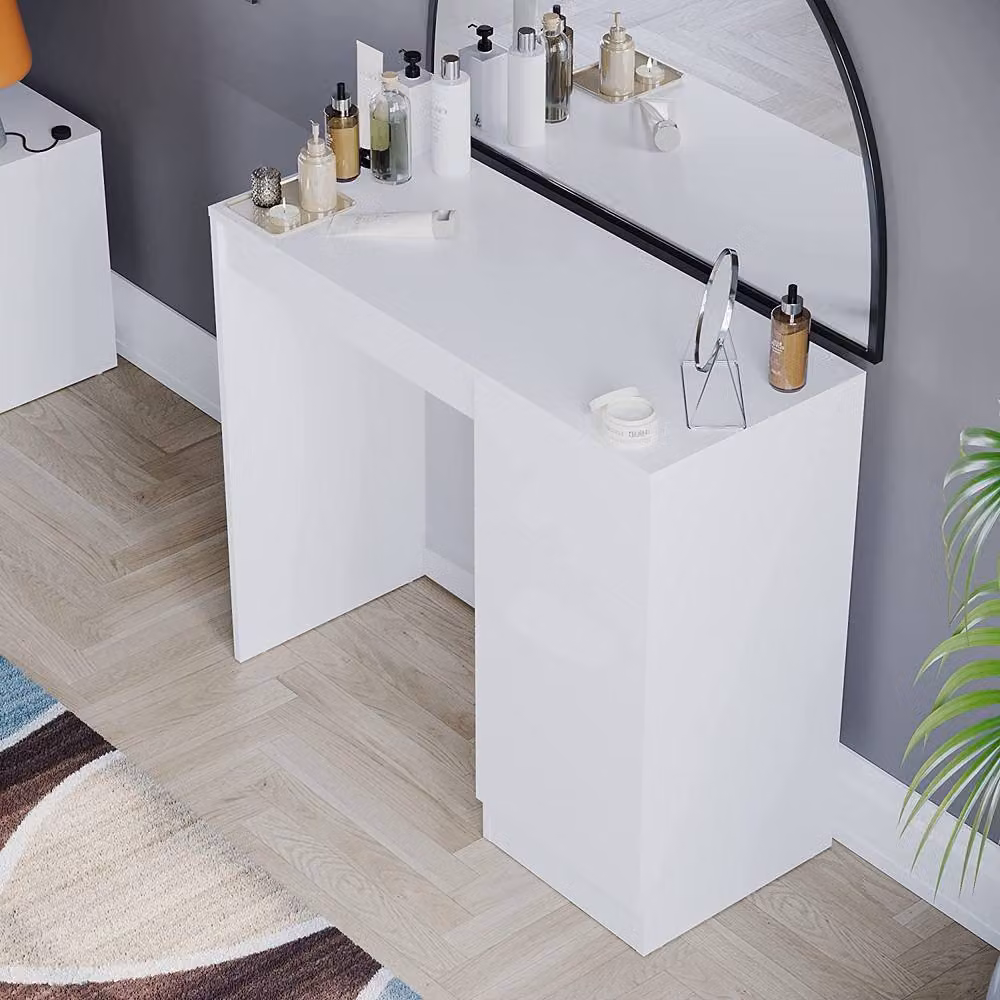 SquareBoxx Fairfield Gloss Dressing Table with 3 Drawers in White – 2