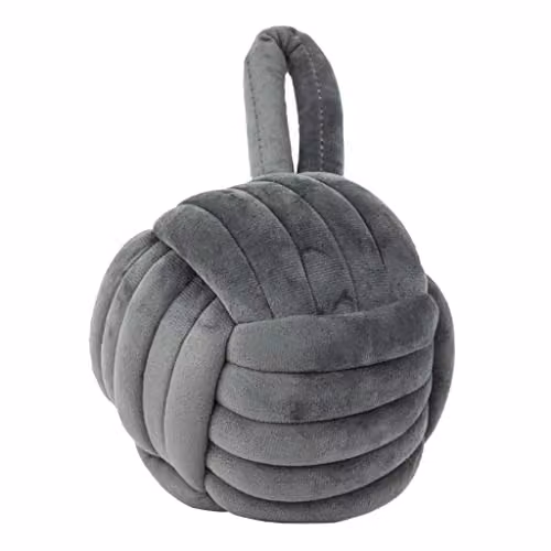 Furn Knot Entwined Velvet Novelty Door Stop in Grey, Height: 14 cm – 4