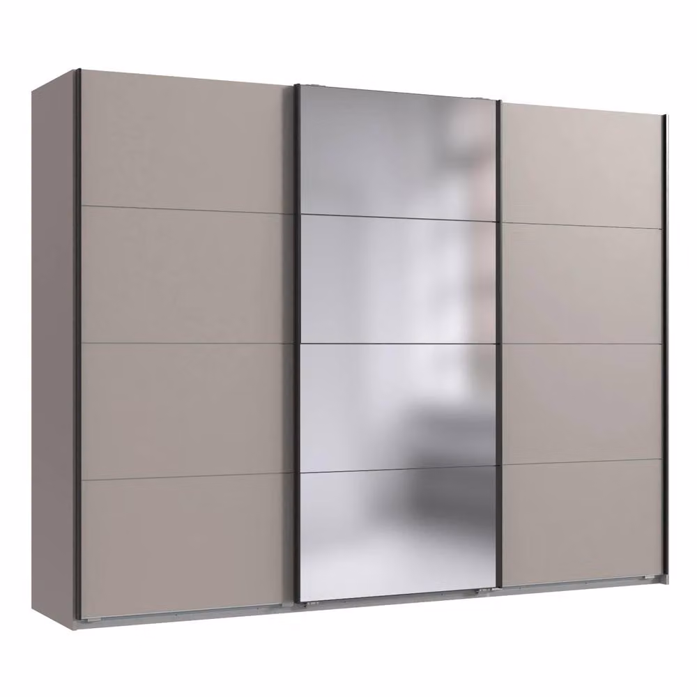 KDMD Arundel Sahara Grey Sliding Door Wardrobe with Mirror, W: 270 cm, H: 210 cm, D: 64 cm – 3