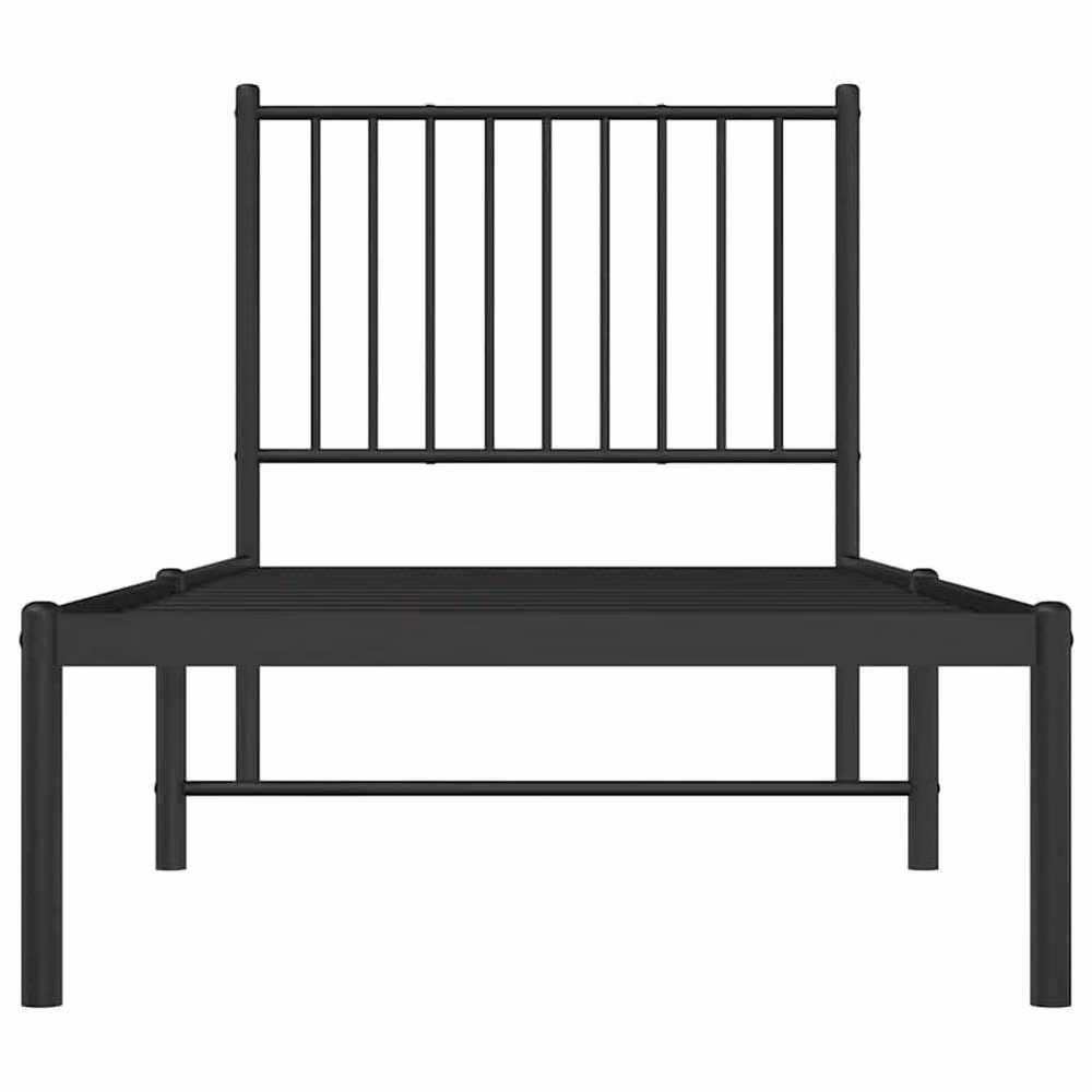 Berkfield Home Metal Bed Frame with Headboard in Black, Small Single, W/D/H: 75 x 190 cm – 3