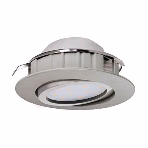 Loops Silver LED Wall and Ceiling Flush Downlight, 6W Recessed Plastic Light for Kitchens