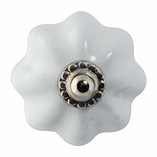 Nicola Spring Polished White Ceramic Cabinet Knobs, Pack of 6