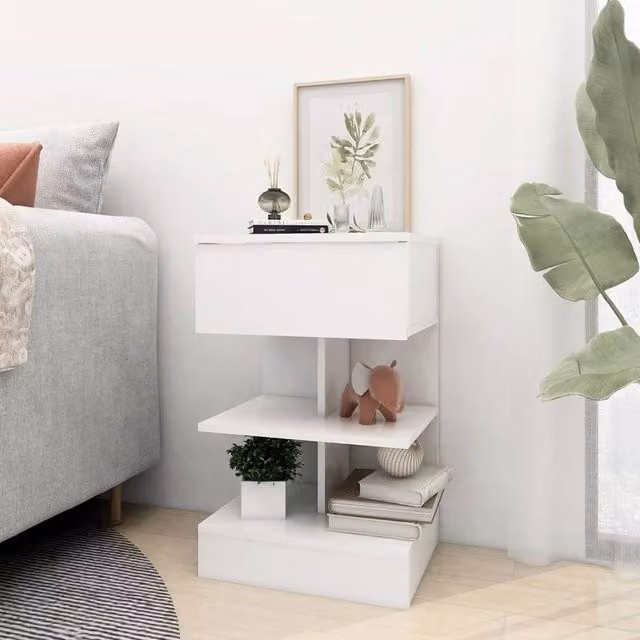 Berkfield Home Beautiful Bedside Cabinets, 2 Piece Set in White, W/D/H: 40 x 35 x 65 cm