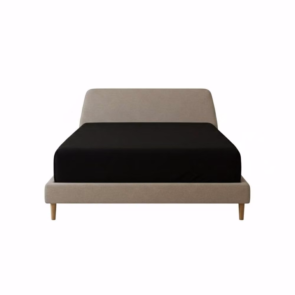 Snug City Black Flannelette Fitted Cotton Sheet, W/D/H: 120 x 200 cm – 2
