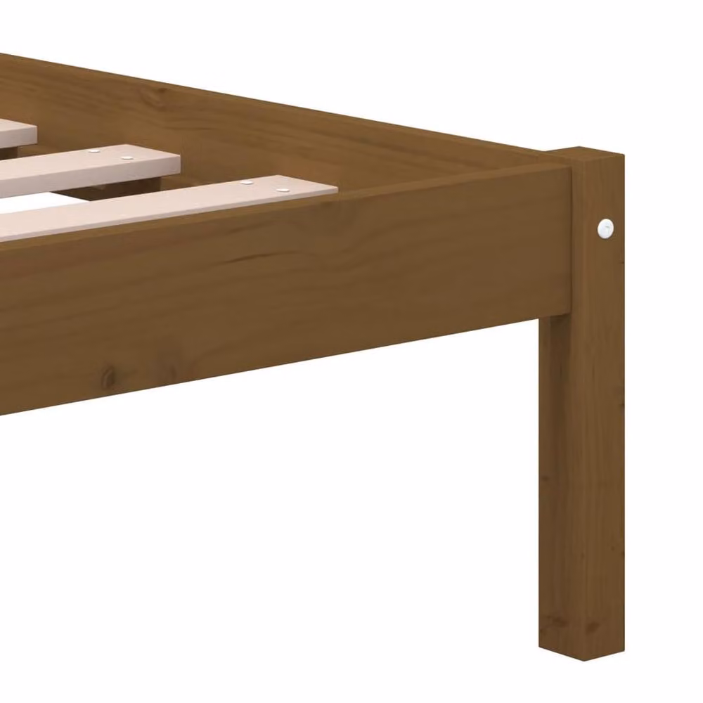 Berkfield Home Beautiful Bed Frame in Brown Solid Pine Wood, W/D/H: 200 x 100 x 206 cm – 4