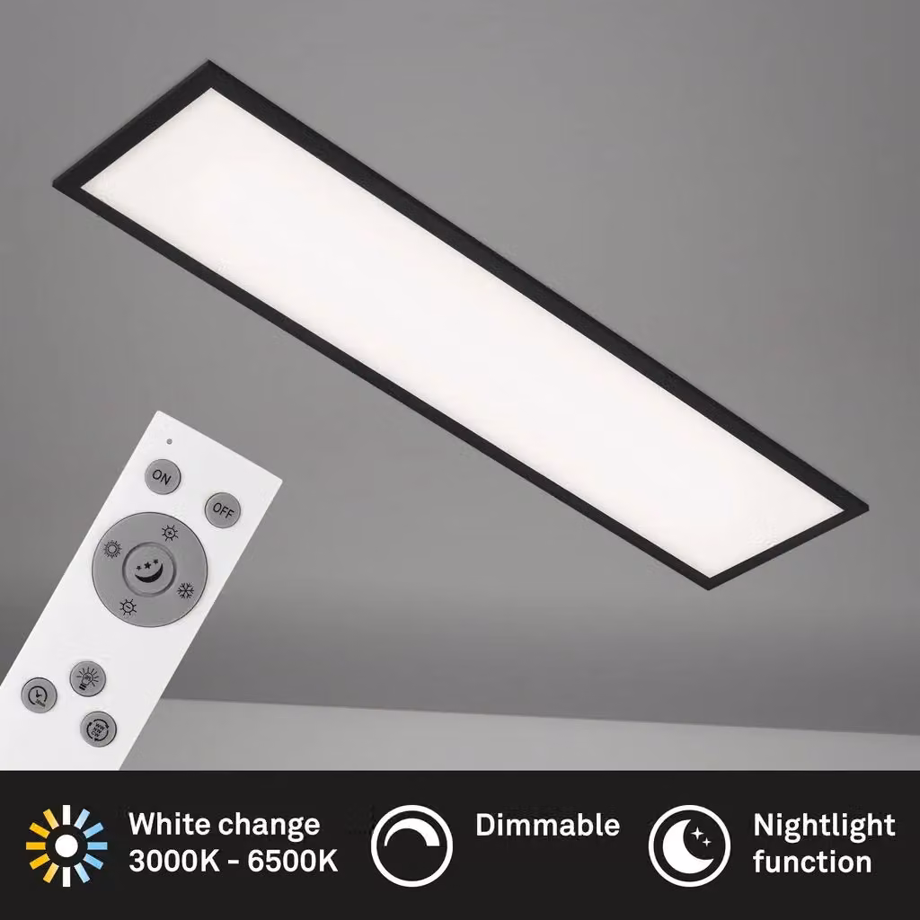 Briloner Black 24W CCT Dimmable Recessed LED Panel with Remote Control – 2