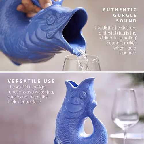 Wade Fish Ceramic Jug, Blue, 1.2 l – 4