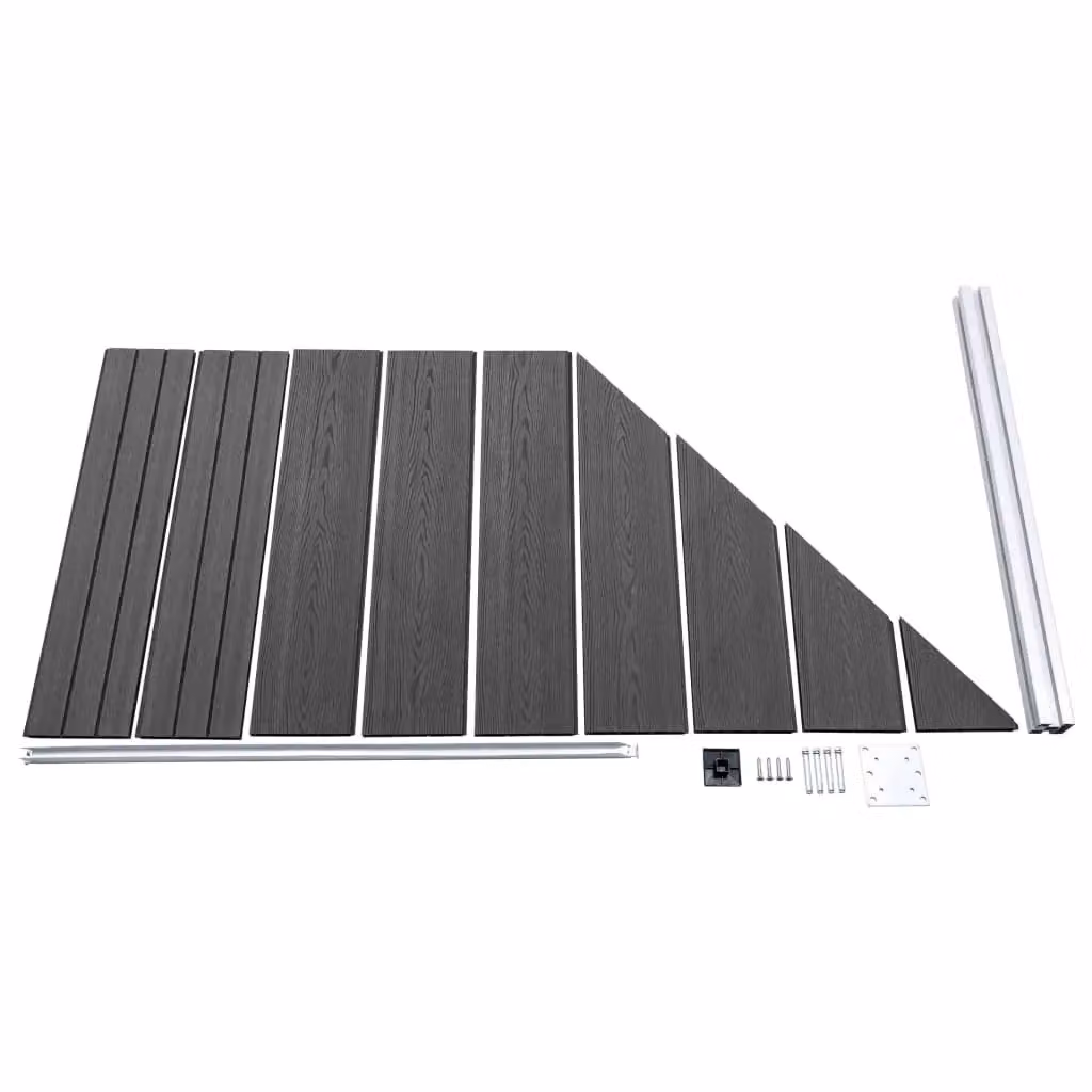 Berkfield Home Opaque WPC Fence Panel Set in Black, W: 1138 cm – 4