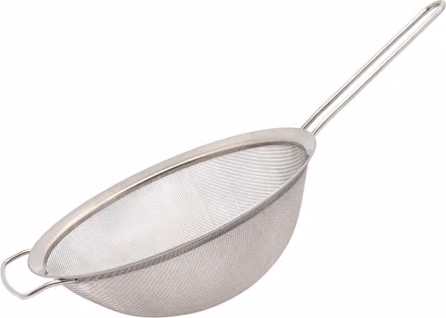 Buckingham Round Fine Mesh Sieve Strainer in Silver Stainless Steel, Diameter: 25 cm