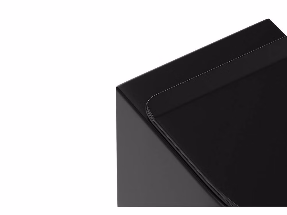 Vente-unique Rimless Matt Black Ceramic Wall-Hung WC with Soft Close Seat W/D/H: 53.5 x 36 x 30 cm – 3