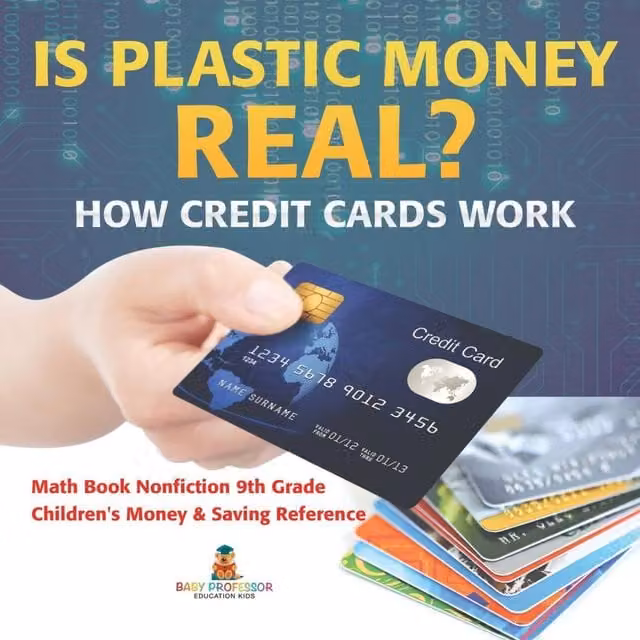 Baby Professor Is Plastic Money Real? How Credit Cards Work Math Book in Orange and Multicolour