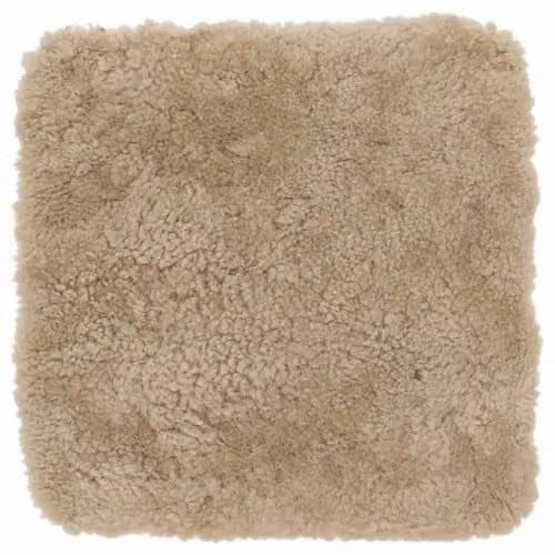 SNUGRUGS Soft Short Wool Genuine Sheepskin Square Seat Pad with Microsuede Backing, Beige, W/D: 40 x 40 cm