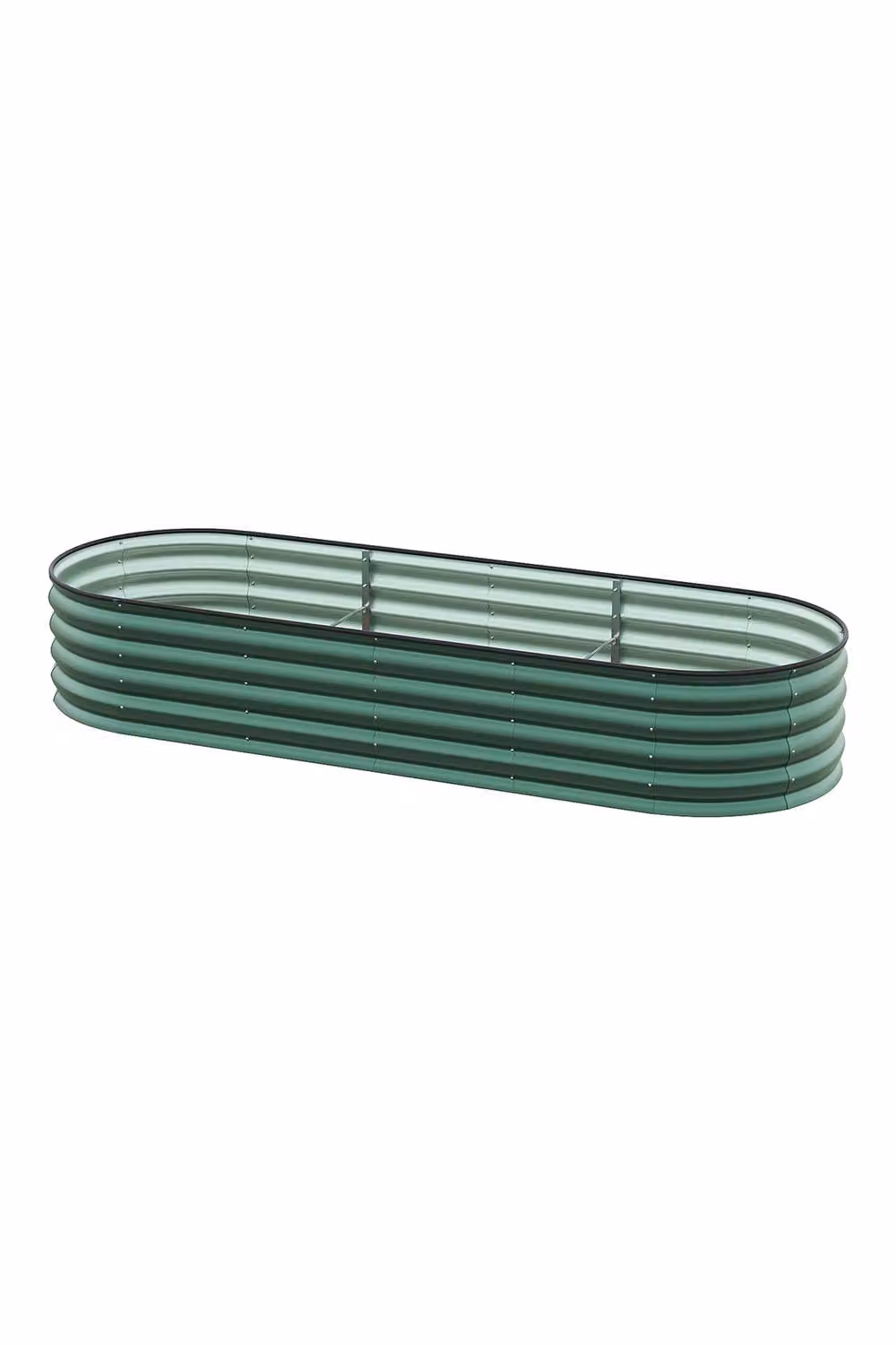 Living and Home Oval-Shaped Galvanised Steel Raised Garden Bed in Green – 2