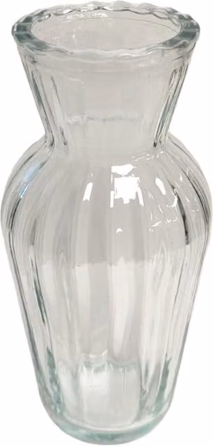 Kingsbury Gifts Ridged Handtied Glass Bud Vase, Clear, H: 15 cm
