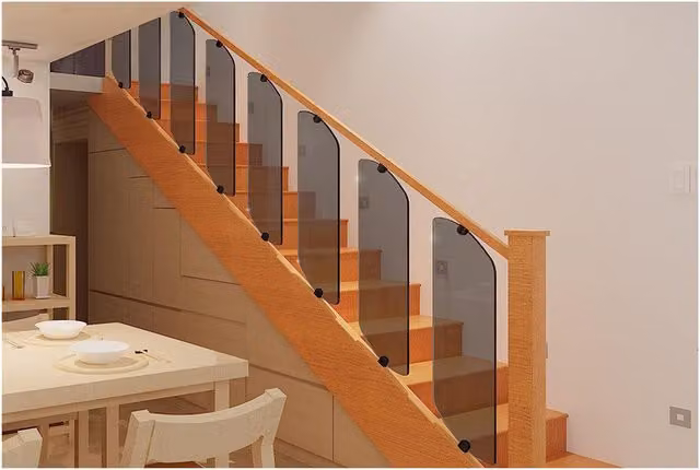 BELOFAY Grey Tinted Glass Baluster Decking and Stair Panel, Height: 79.5 cm