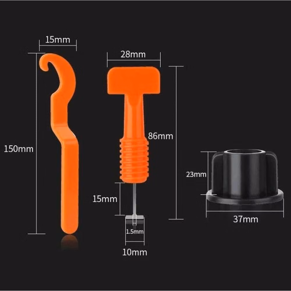 SPETLEK Locator Spacers for Ceramic Flooring Tiles, 200 Clips and 4 Wrenches, Black – 2