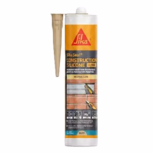 Sika SikaSeal Construction Silicone Sealant Ultra, Buff, 300ml – 1