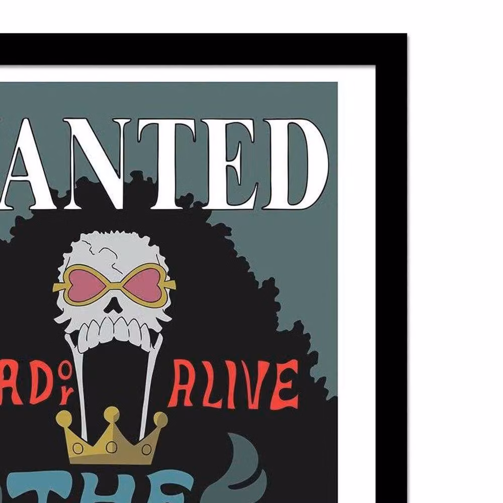 One Piece Wanted Brook Framed Paper Poster in Black and Multicolour – 2