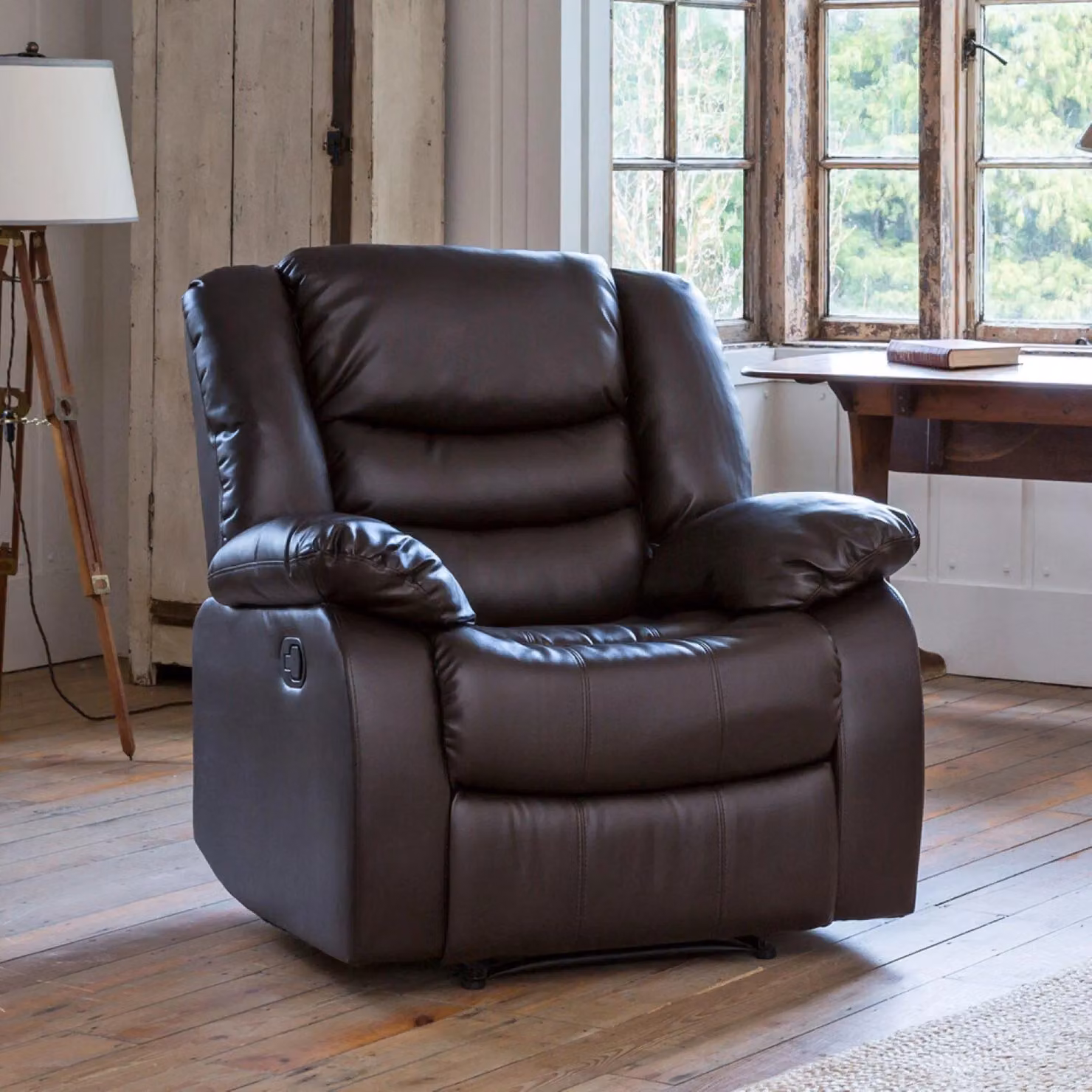 Artemis Home Brooklyn Electric Riser Recliner with Massage and Heat in Brown Synthetic Leather – 3