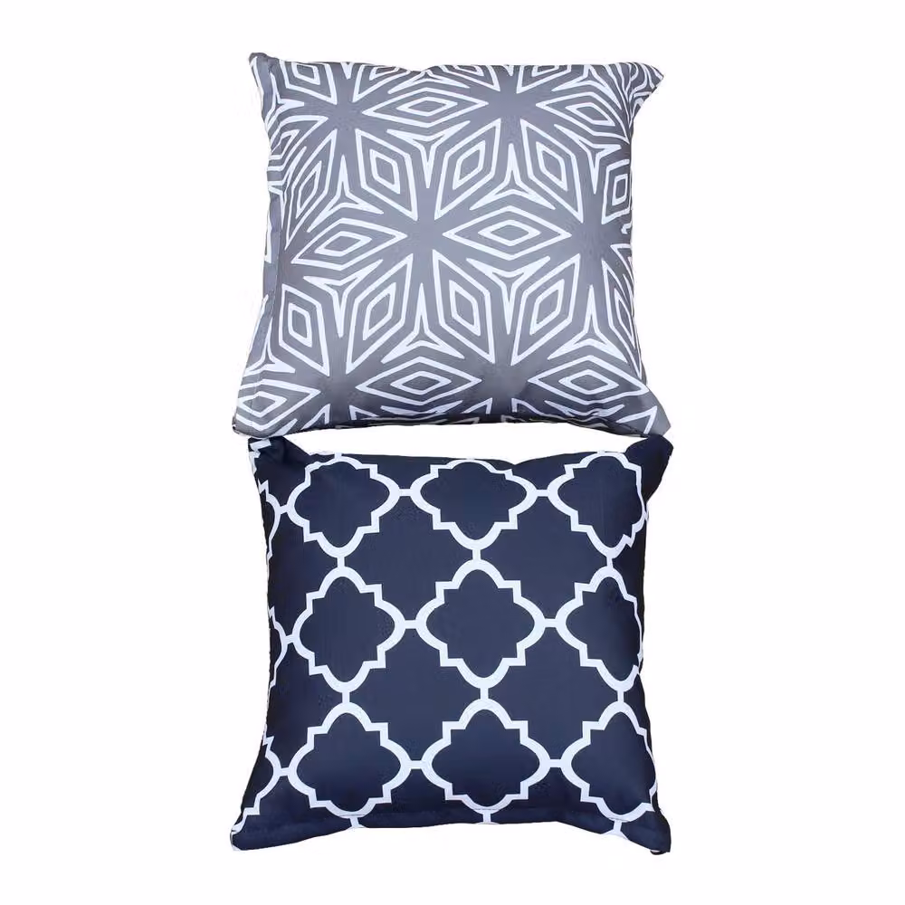 Oseasons Cool Breeze Scatter Cushion Assortment (Pack of 2) - Decorative Square Plush Throw Cushions in Grey, White and Blue, W/D/H: 45 x 45 x 45 cm – 3