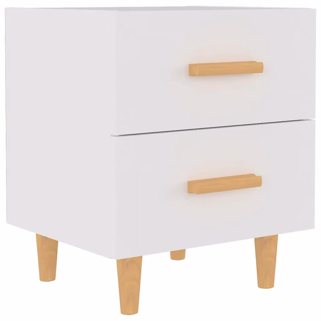 Berkfield Home Scandinavian Style Bedside Cabinet in White, W/D/H: 40 x 35 x 47.5 cm – 2
