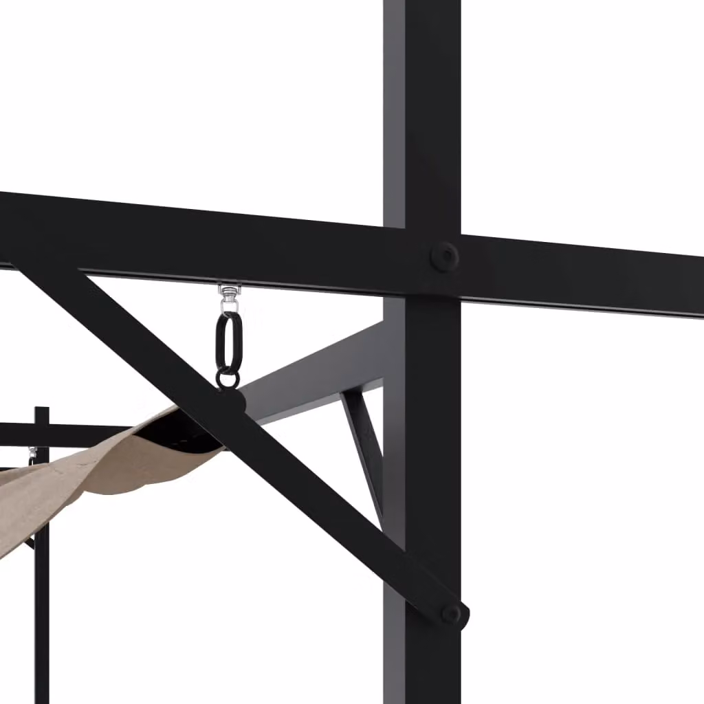 Berkfield Home Pergola with Retractable Roof in Beige, W: 589 cm, D: 292 cm, H: 230 cm – 3