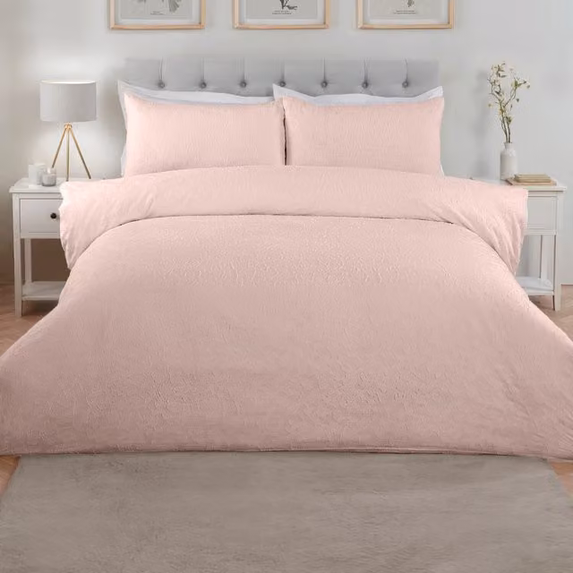 Divante Finest Emilia Jacquard Cotton Duvet Set, Pink, 180 x 200 cm