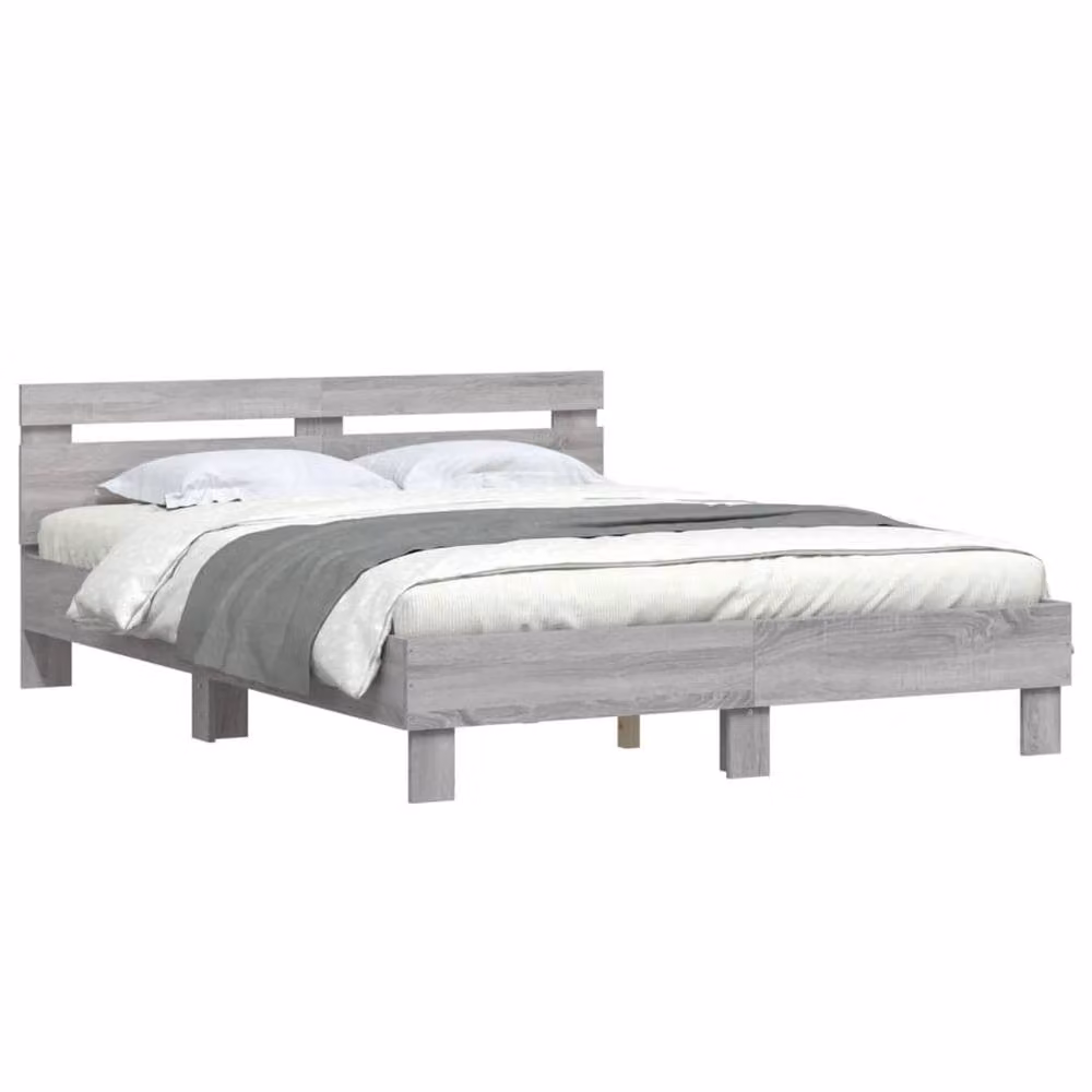 Berkfield Home Durable Bed Frame in Grey Sonoma, W/D/H: 150 x 200 x 70 cm – 3