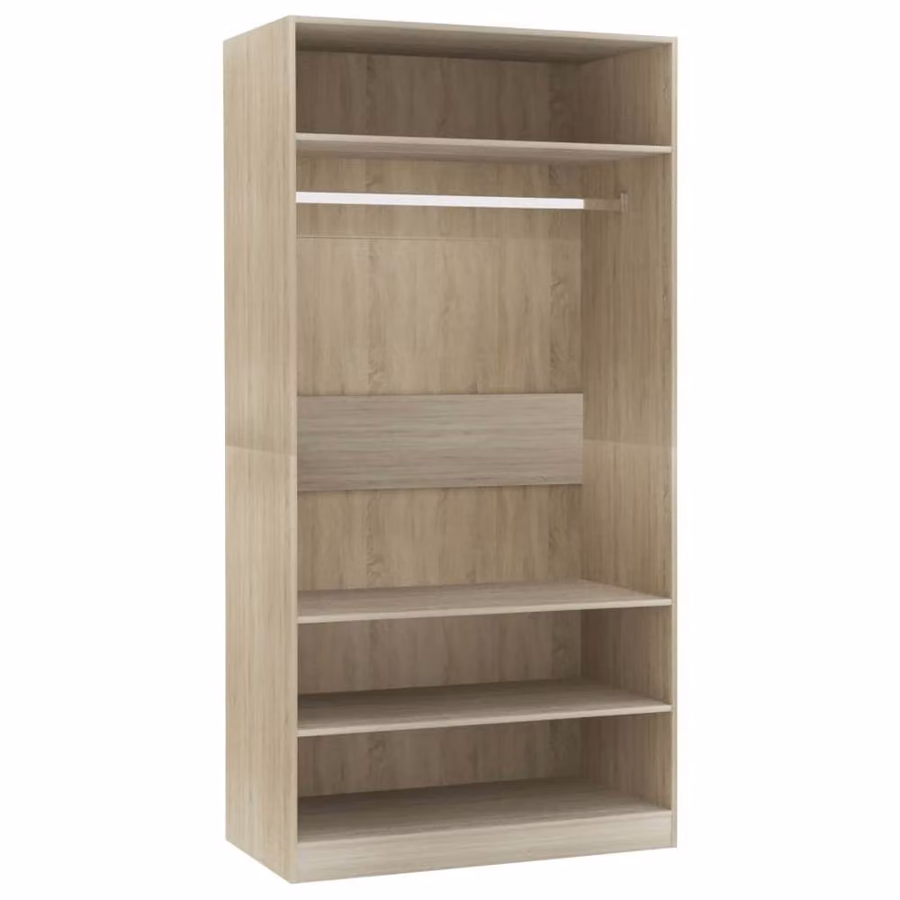Berkfield Home Sonoma Oak Wardrobe in Beige, W/D/H: 100 x 50 x 200 cm – 2