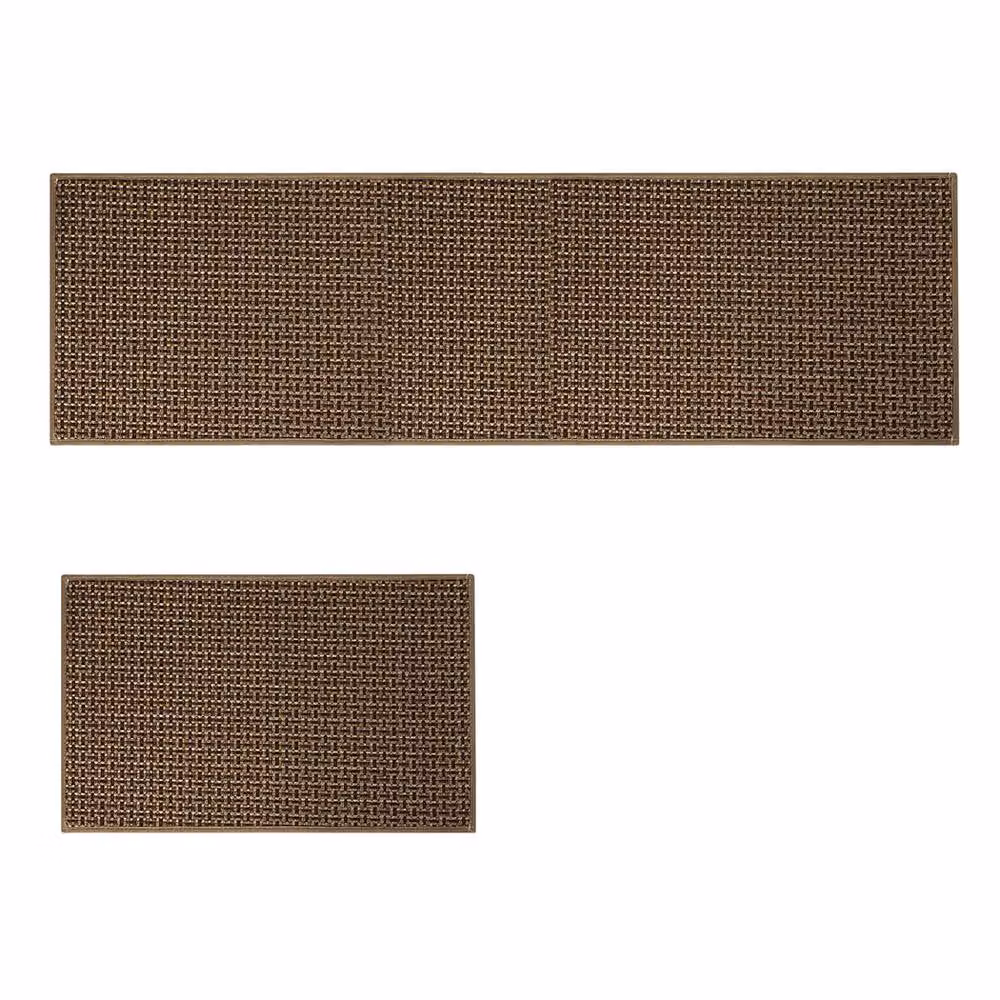 Marlow Brown Woven Non-Slip Kitchen Mat Set of 2, W/D: 45 x 150 cm – 3