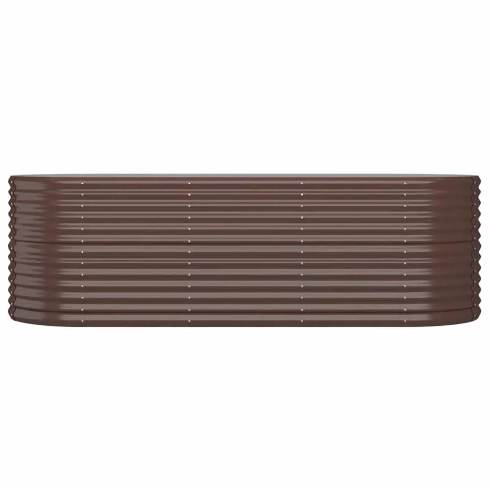 Berkfield Home Garden Brown Powder-coated Steel Raised Bed W/D/H: 224 x 80 x 68 cm – 3