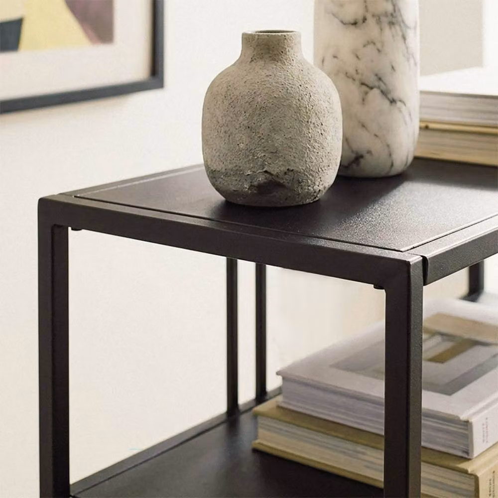 CALICOSY OLLI Industrial High Console Table in Black Metal, Height: 90 cm – 5