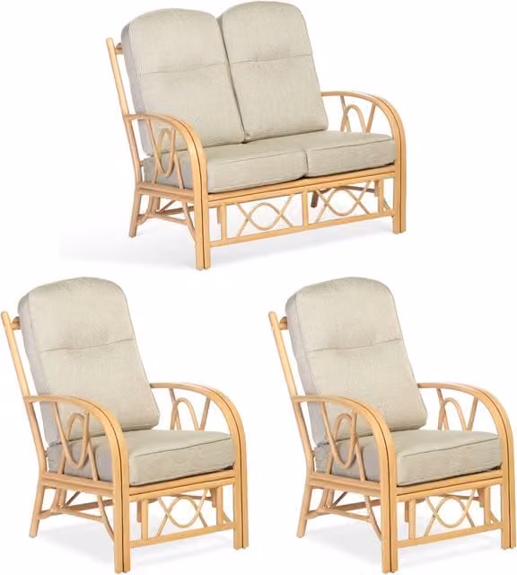 Desser Bali 2 Seater Suite in Roma Sage Light Oak with Rattan Details
