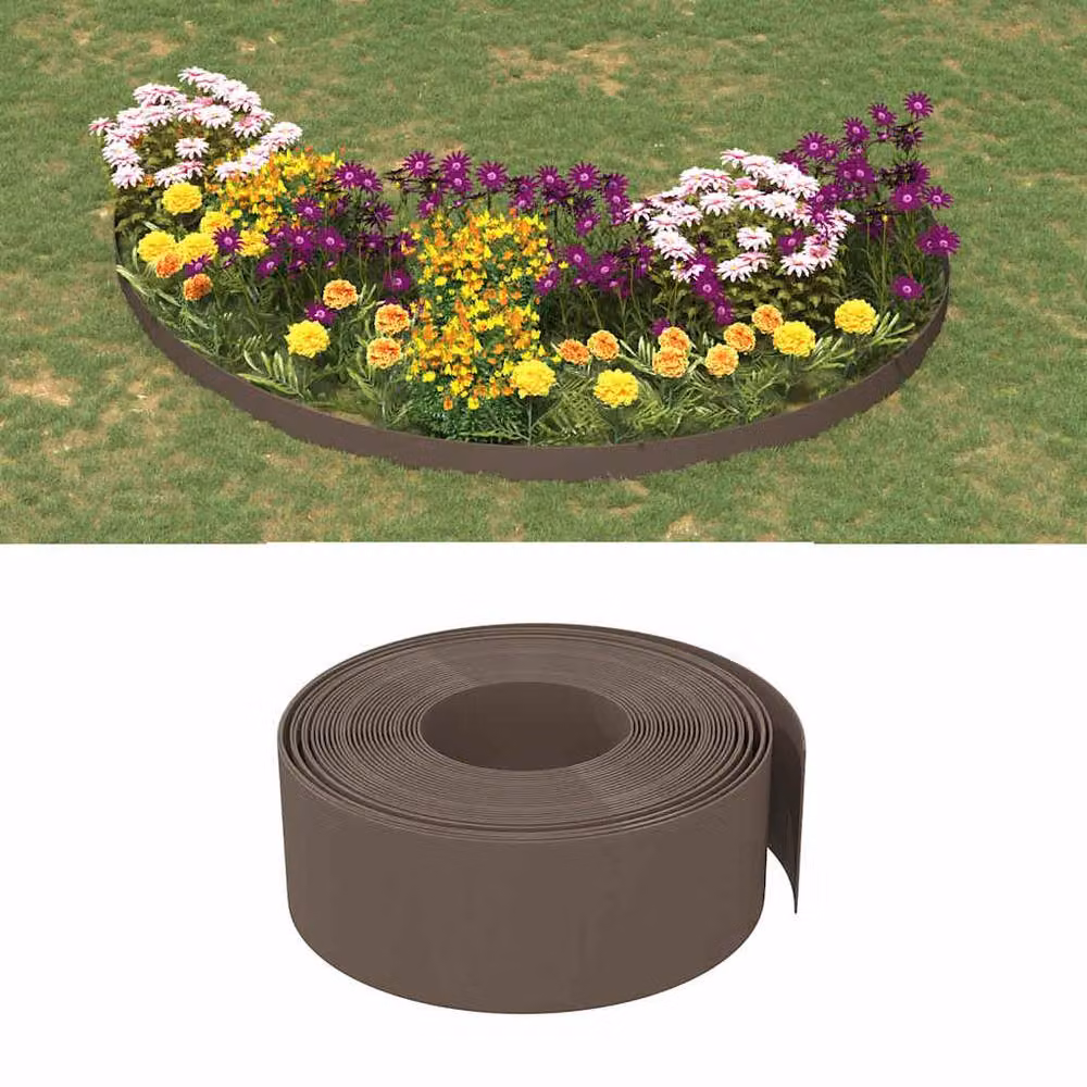 Berkfield Home Garden Edgings, 5 Pieces, Brown, 10 m, Height: 20 cm, Polyethylene – 2