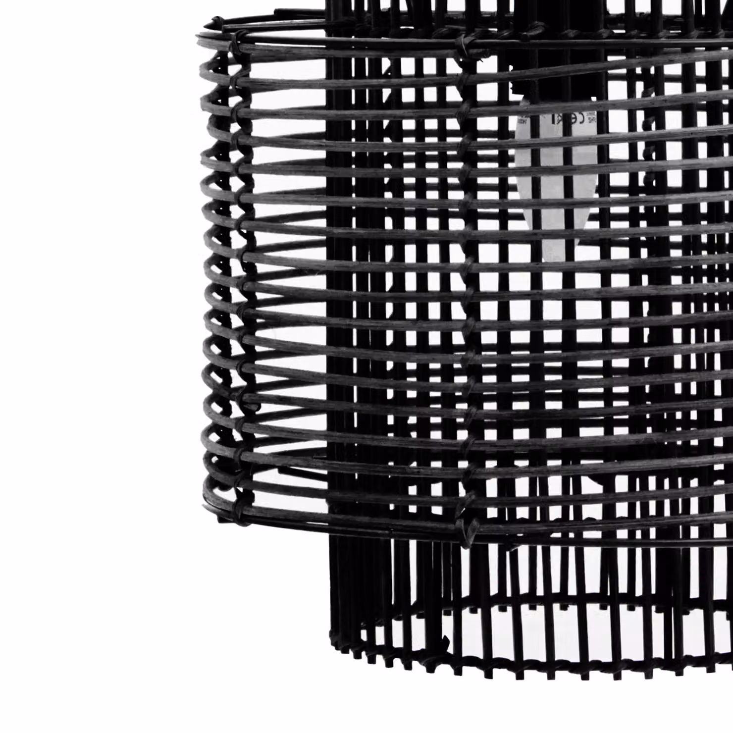 Orsina Black Rattan Cylinder Suspended Pendant Light by Interiors by Premier – 3