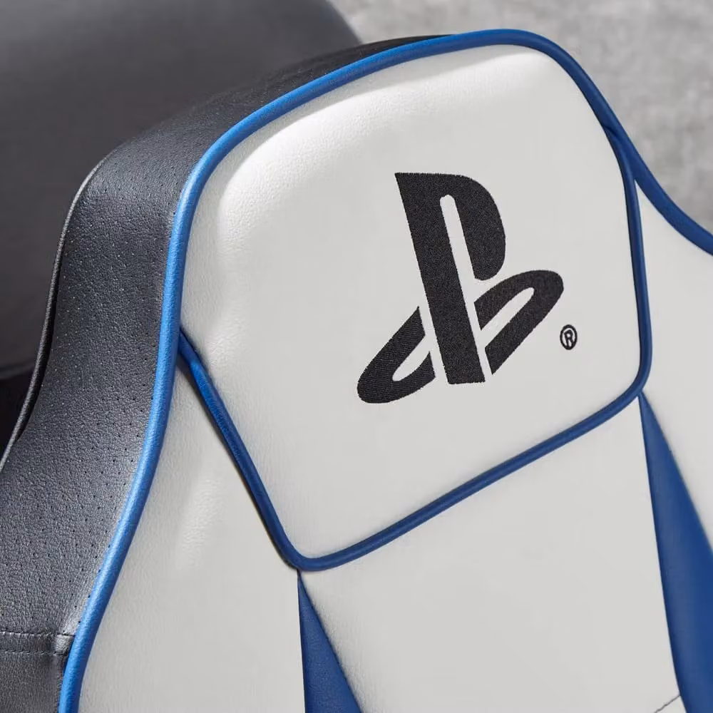 X Rocker PlayStation Geist Floor Rocker Gaming Chair for Kids in White and Blue – 6