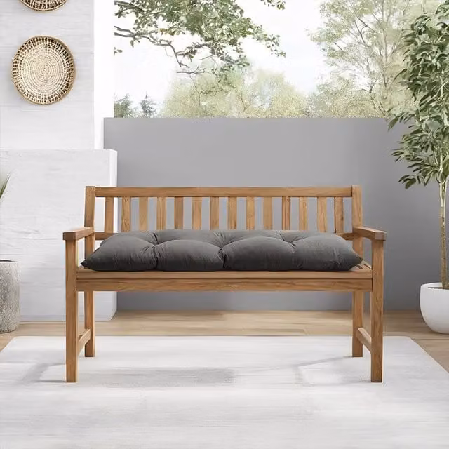 Livingandhome Grey Breathable Rectangular Outdoor Seat Cushion W/D/H: 40 x 40 x 40 cm