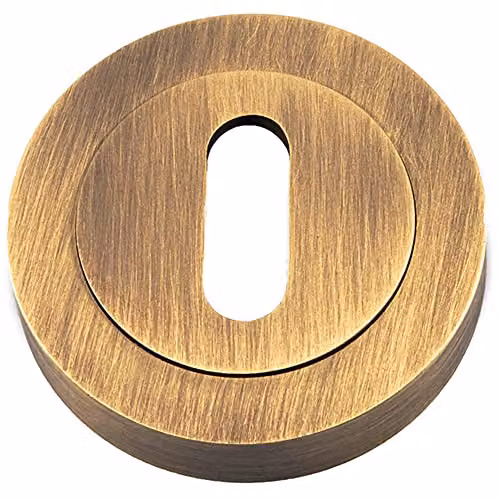 Loops 50mm Round Lock Profile Escutcheon with Concealed Fix in Antique Brass – 3