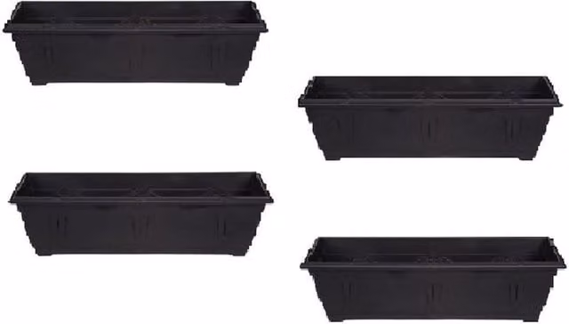 Whitefurze Black Slim Venetian Window Box Planter
