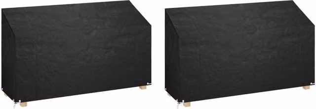 Berkfield Home Water Repellent Polyethylene Garden Bench Covers, 2 Pack, Black, W: 210 cm, D: 70 cm, H: 70-88 cm