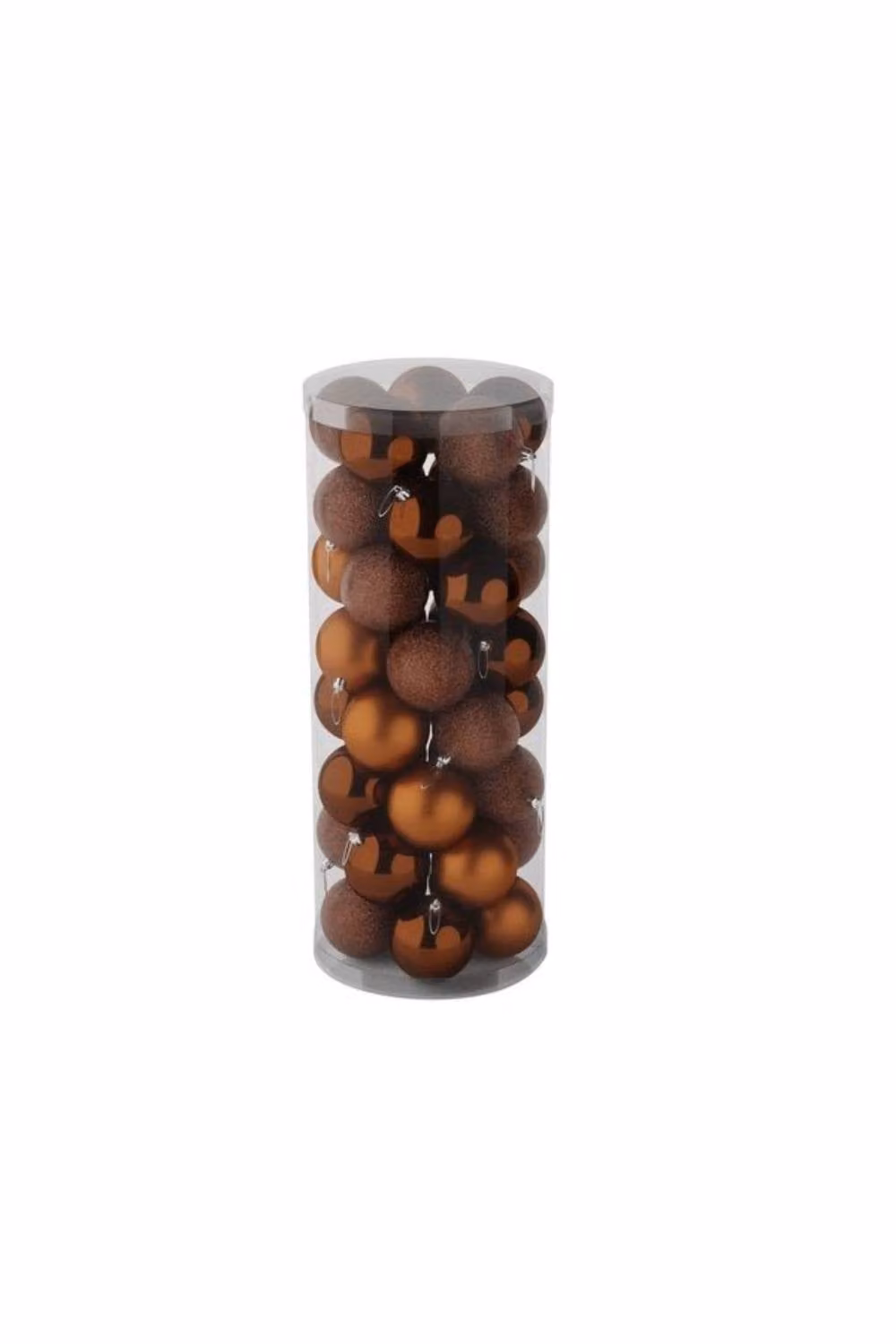 KDMD 48 Brown Christmas Baubles with Matt, Shiny and Glitter Finishes, Diameter: 8 cm – 2