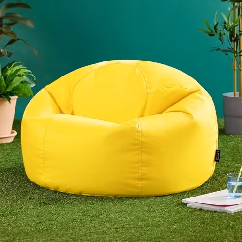 Bean Bag Bazaar Kingston Classic Indoor Outdoor Bean Bag in Yellow with Filling Included – 2