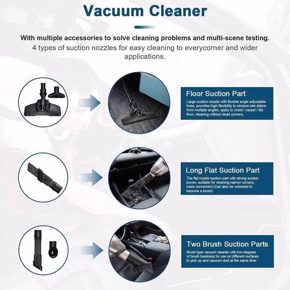SPETLEK Cordless Handheld Vacuum Cleaner with Attachments in Blue and Multicolour – 4