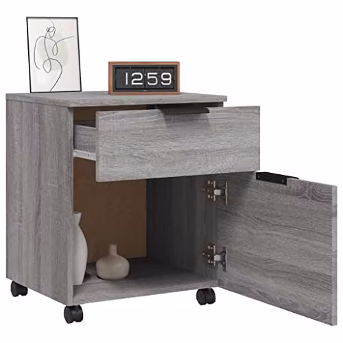 vidaXL Mobile File Cabinet with Castors, Grey Sonoma, W: 45 cm, D: 38 cm, H: 54 cm – 4