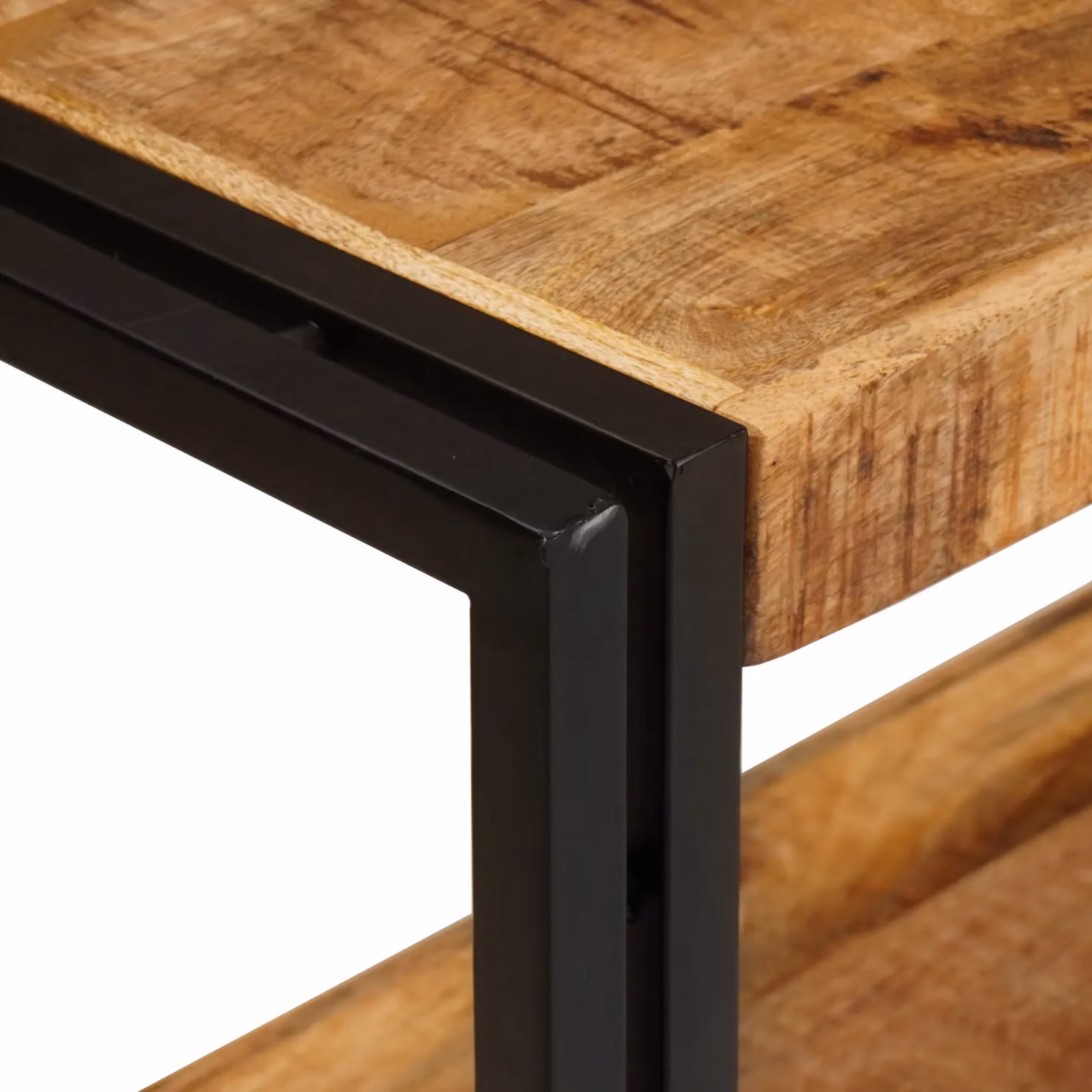 Berkfield Home Industrial Mango Wood Console Table in Brown, W/D/H: 160 x 33 x 75 cm – 4